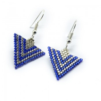 Pendientes Miyuki Triangulo Azul