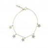 Pulsera de Plata de Ley 5 Estrellas Baño Oro