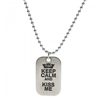 Collar Keep Calm and Kiss Me Baño Plata