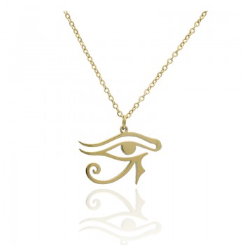 Gargantilla de Acero Ojo de Horus Chapado Oro 18k