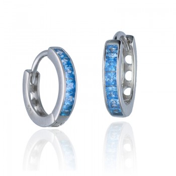 Aros Plata de Ley Glamorous Luxury Aguamarina