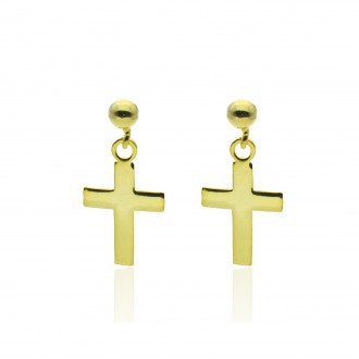 Pendientes Plata de Ley Cruz Colgante