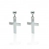 Pendientes Plata de Ley Cruz Colgante