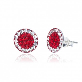 Pendientes Plata de Ley Circulo Dúo Brillante Light Siam