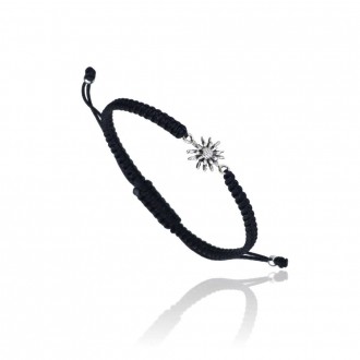 Pulsera Hilo Seda con Eguzkilore Pequeño de Plata de Ley