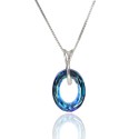 Collar Plata de Ley Cosmic Oval Swarovski Bermuda Blue