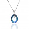 Collar Plata de Ley Cosmic Oval Swarovski Bermuda Blue