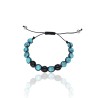 Pulsera Ajustable Hilo Seda con Ónix y Turquesa