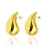 Pendientes de Acero Gota Sublime Grande Chapado Oro 18k - Las Joyas de Amanda