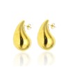 Pendientes de Acero Gota Sublime Medianos Baño Oro 18k - Las Joyas de Amanda