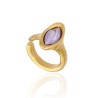 Anillo Destello Veneciano Chapado Oro 24k Cristal Lila