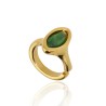 Anillo Destello Veneciano Chapado Oro 24k Cristal Verde
