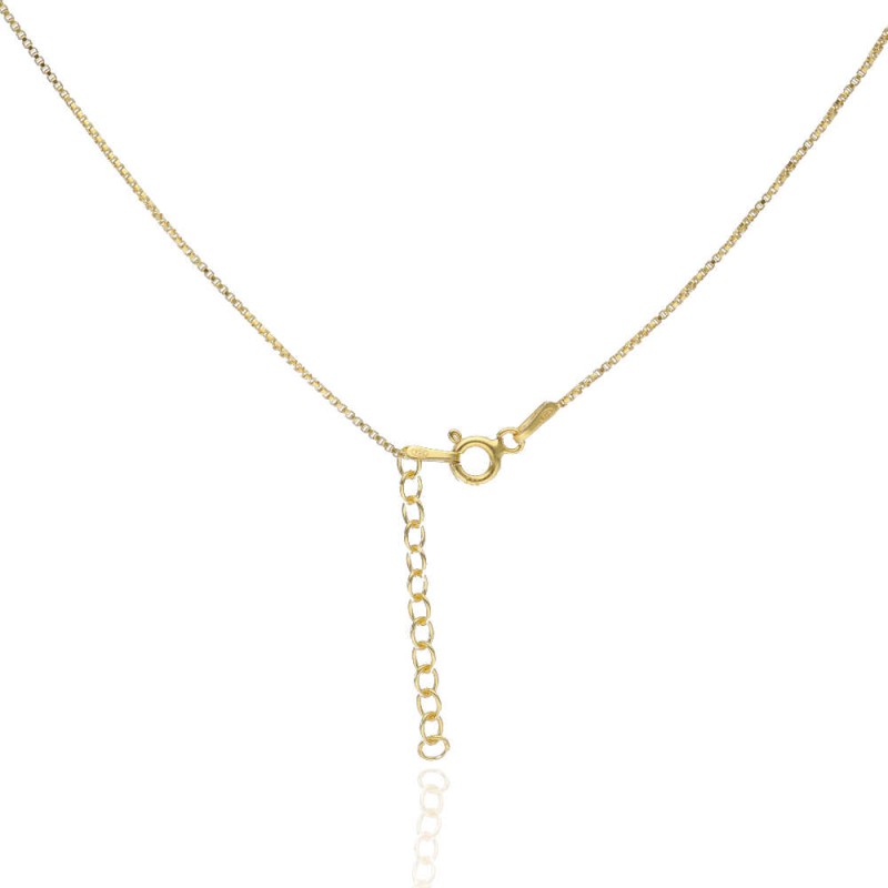 Cadena Veneciana de 42cm Grosor 1,2mm, con Cadena Alargadera y Cierre Reasa Plata de Ley Chapado Oro 18k