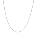Cadena Forsalina 0,7mm Montada con Cadena Alargadera y Cierre Reasa, Plata de Ley