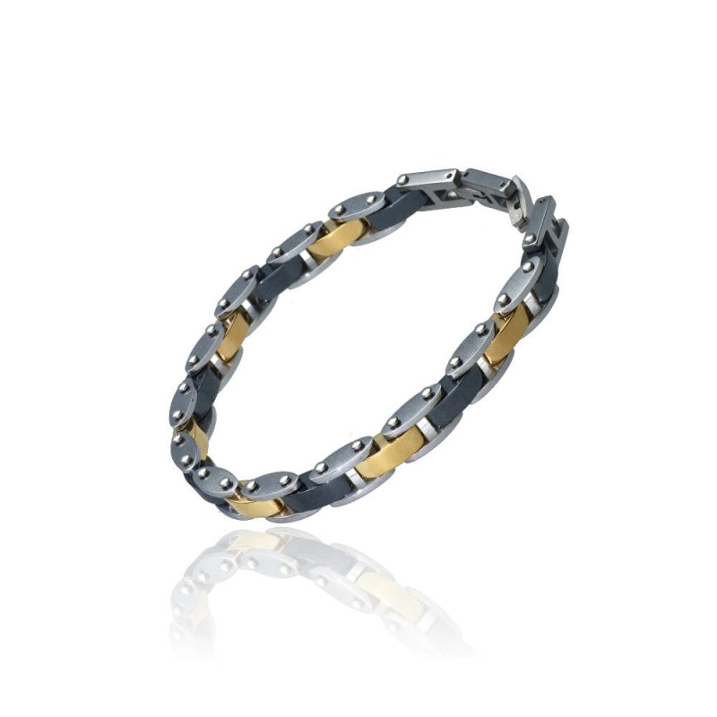 Pulsera de Acero Cyclist Style Dorada