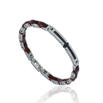 Pulsera de Acero Biker Leather