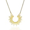 Collar de Acero Rayos de Sol Chapado Oro 14k