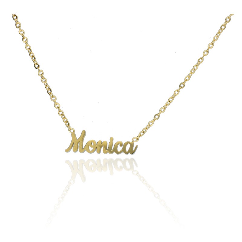 Gargantilla de Acero Mónica Chapado Oro 14k.