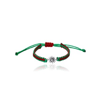 Pulsera Hilo Seda Euskadi Eguzkilore Pequeño de Plata de Ley