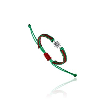 Pulsera Hilo Seda Euskadi Eguzkilore Pequeño de Plata de Ley