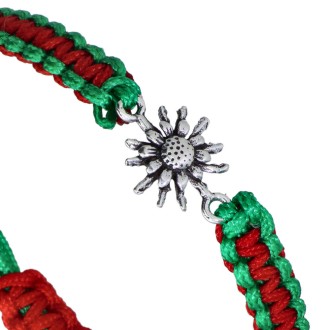 Pulsera Hilo Seda Euskadi Eguzkilore Pequeño de Plata de Ley