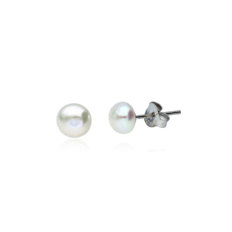 Pendientes Plata de Ley Perla Esencial 5mm
