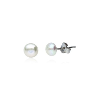 Pendientes Plata de Ley Perla Esencial 5mm