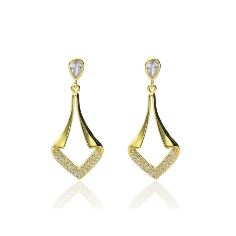 Pendientes Plata de Ley Elegance Drop Pavé