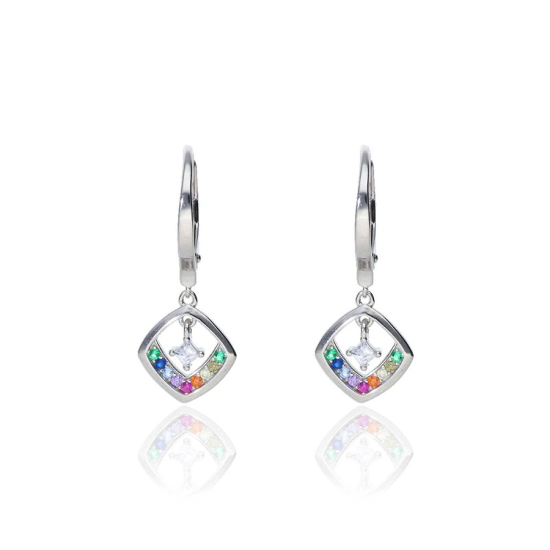 Pendientes Plata de Ley Rainbow Diamond