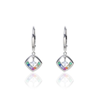 Pendientes Plata de Ley Rainbow Diamond