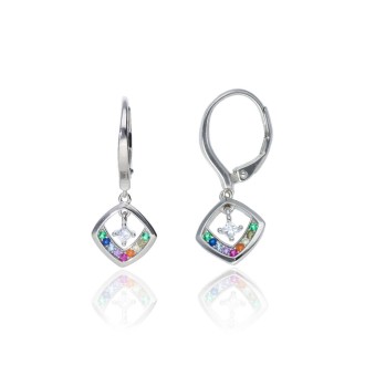 Pendientes Plata de Ley Rainbow Diamond