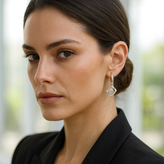 Pendientes Plata de Ley Rainbow Diamond