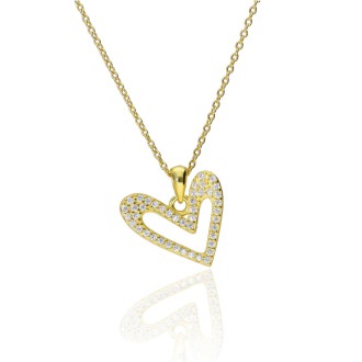 Gargantilla Conjunto Plata de Ley Corazón Golden Dream