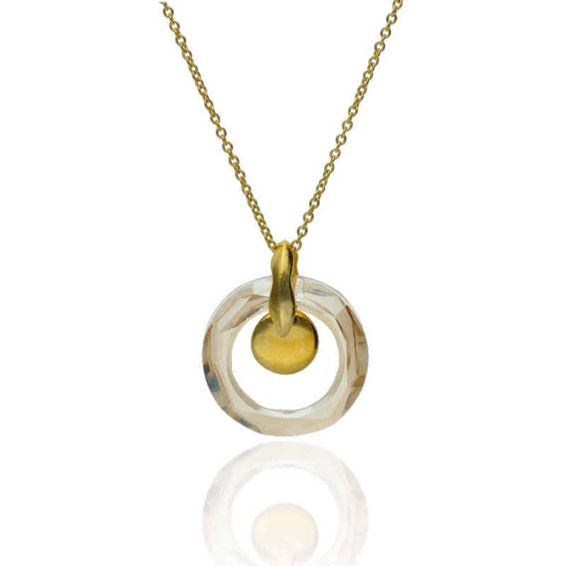 Gargantilla Plata de Ley Chapado Oro 18k Cosmic Ring Golden Shadow