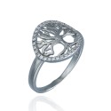 Anillo Plata de Ley Árbol de la Vida con Brillantes