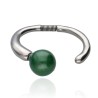 Pulsera Esencia Plateada Bola Verde Botella Pulsera Esencia Plateada Bola Verde Botella