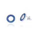Pendientes Plata de Ley Brillo Infinito Azul Safiro