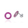 Pendientes Plata de Ley Brillo Infinito Fucsia