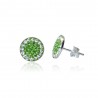 Pendientes Plata de Ley Circulo Dúo Brillante Peridot