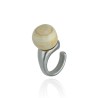 Anillo Esencia Órbita Baño Plata Cerámica Beige Anillo Esencia Órbita Baño Plata Cerámica Beige