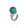 Anillo Esencia Órbita Baño Plata Cerámica Turquesa Anillo Esencia Órbita Baño Plata Cerámica Turquesa
