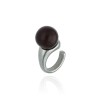 Anillo Esencia Órbita Baño Plata Cerámica Marrón Chocolate Anillo Esencia Órbita Baño Plata Cerámica Marrón Chocolate