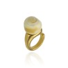 Anillo Esencia Órbita Baño Oro 24k Bola Beige
