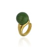 Anillo Esencia Órbita Baño Oro 24k Bola Verde