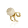 Anillo Esencia Aura Baño Oro 24k Cerámica Beige Anillo Esencia Aura Baño Oro 24k Cerámica Beige