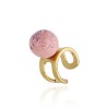 Anillo Esencia Aura Baño Oro 24k Cerámica Rosa con Pintas Anillo Esencia Aura Baño Oro 24k Cerámica Rosa con Pintas