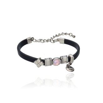 Pulsera Night Vibes Smiley Cristal Swarovski Rose Opal