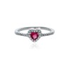 Anillo de Plata de Ley Corazón Rubí Iconic
