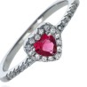 Anillo de Plata de Ley Corazón Rubí Iconic