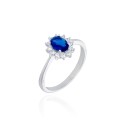Anillo de Plata de Ley Óvalo Glam Azul
